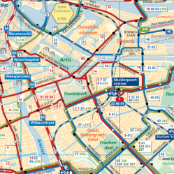 Mappe di Amsterdam da stampare: metro, tram, autobus e traghetti