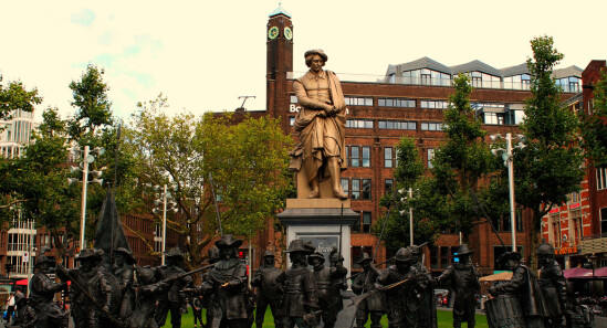 Piazza Rembrandt, una delle zone più affascinanti e frequentate di Amsterdam