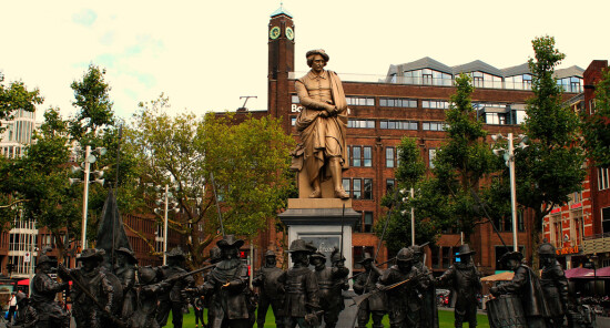 Piazza Rembrandt, una delle zone più affascinanti e frequentate di Amsterdam